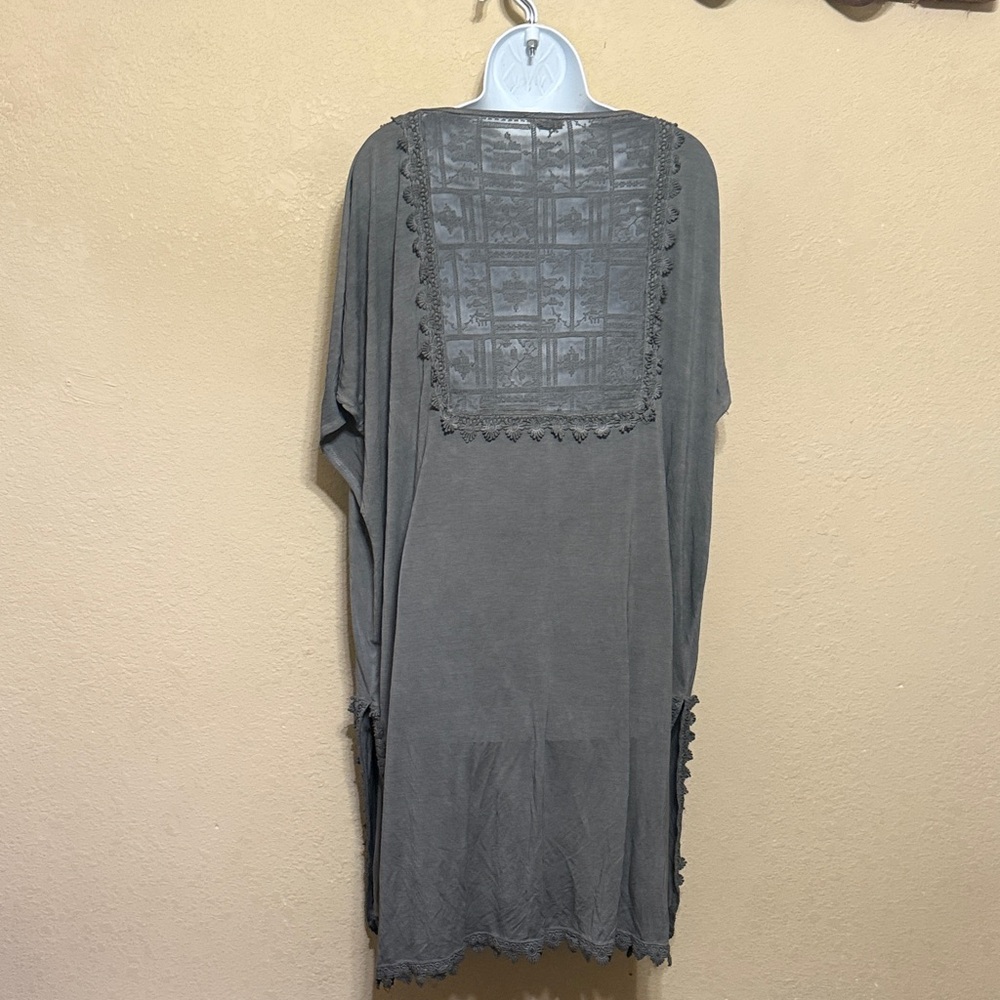 Pol Gray Patterned Lace Duster - image 4